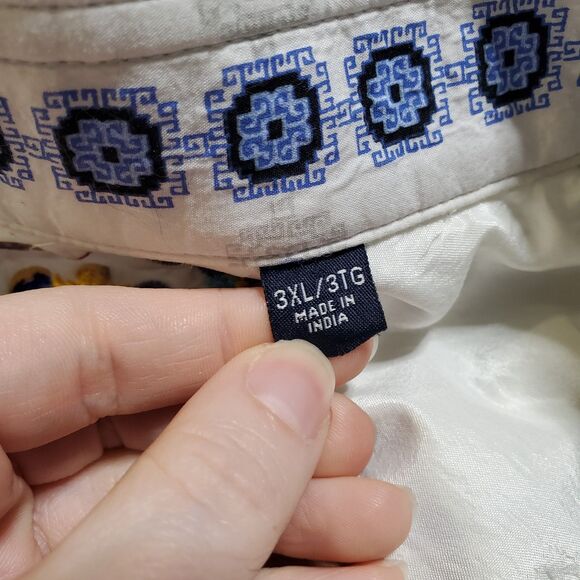 Robert Graham Embroidered Shirt Size 3XL Aztec Trim Striped Button Down Mens - Picture 13 of 14